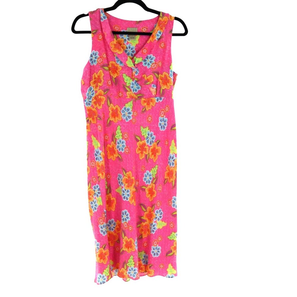 Sigrid Olsen Dress Womens 6‎ Pink Y2K Resort Wear Casual Boho Vacation Relaxed